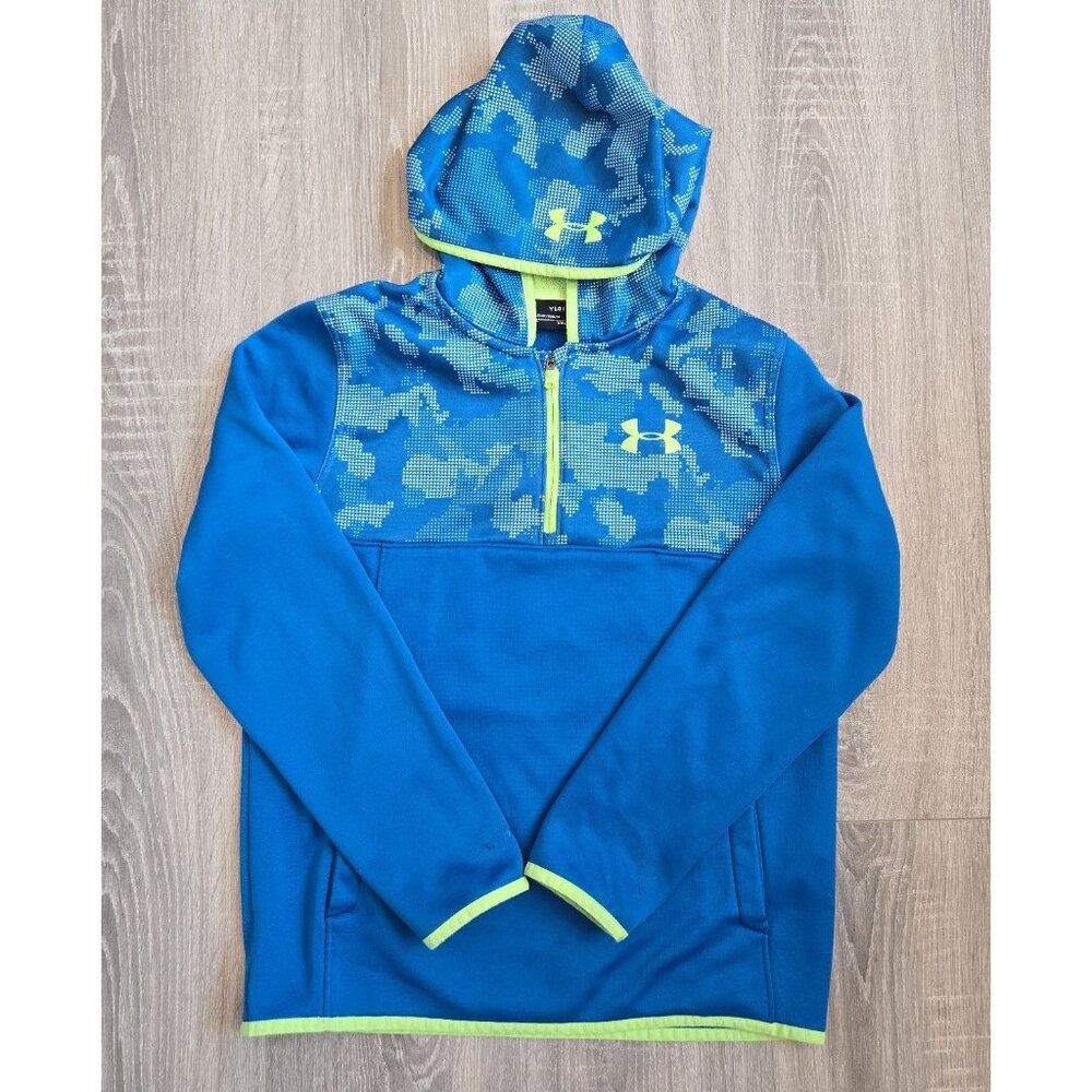 BOYS /GIRLS‎ YLarge UNDER ARMOUR COLDGEAR STORM HOODIE Quater zip FLEECE